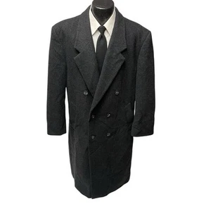 Stafford Double Breasted Wool Topcoat 3 button, Regular fit - SMALL-Charcoal - Picture 1 of 3