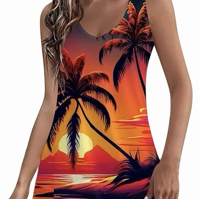 Cobertura de natação brilhante e ousada com design de palmeira. Ideal para passeios na praia. - Imagem 1 de 4