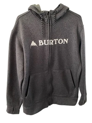 BURTON Mens Fleece Hoodie Jacket Full Zip Drawstring Hood Ski Snowboard Small - Image 1 of 4