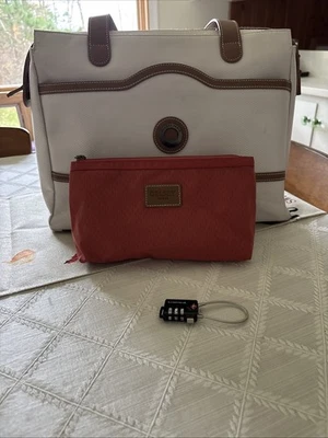 Bolso de Mano de Viaje Delsey Paris Marrón Marfil Equipaje de Mano Cartera Laptop Trabajo Foto 1 de 4