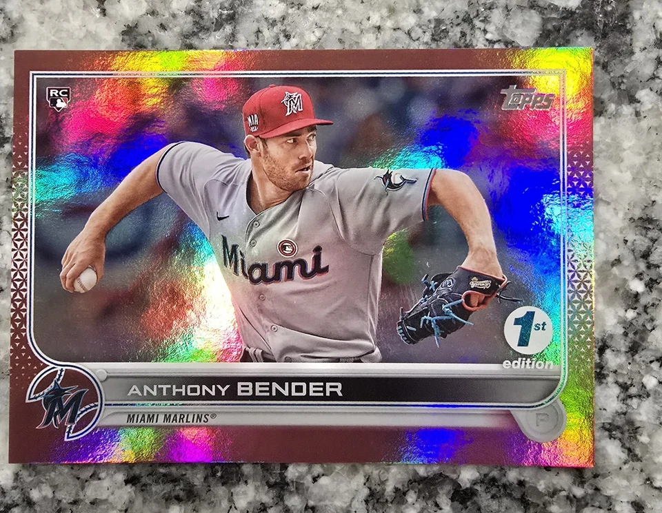 2022 Topps Anthony Bender Rookie Miami Marlins #160 04/10 RARE - Image 1 of 2