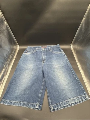 Pantalones Cortos Phat Farm 38 Para Hombres Azul Denim Bermudan Pantalones Cortos Hip Hop Patinador Y2K Foto 1 de 4