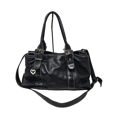Bolso de hombro de cuero negro Claire Chase Columbia con bolsillos interiores Foto 1 de 4