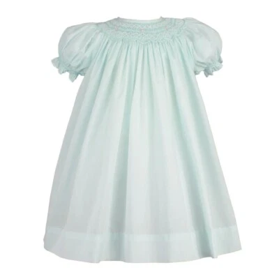 NWT Petit Ami Mint Pearls Bishop Smocked 3 Months Baby Girls Dress Daygown 3M - Image 1 of 4