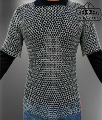 Camisa de aluminio con cota de cadena anillo redondo media cota de malla camisa armadura, Foto 1 de 3