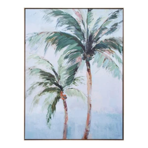 Framed Canvas/Resin 90x120cm Palm Pair Wall Hanging Art Decorative Home Display - Picture 1 of 2