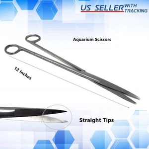Water Plant Grass Tool Scissors 12"for Aquarium Fish Tank Aquatic Plant Care STR - Picture 1 of 3