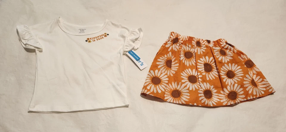 Nuevo con etiquetas Conjunto de 2 piezas de traje corto floral Kindness is Free Top de Carter's Girls Foto 1 de 1