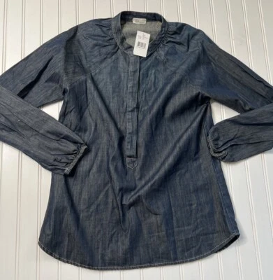 AG ADRIANO GOLDSCHMIED JEANS Túnica Top CAMISA DENIM Oscura Pequeña NUEVA.    107 Foto 1 de 2