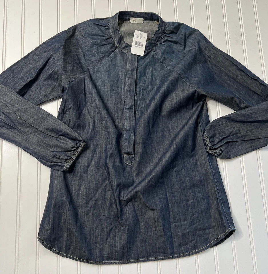 AG ADRIANO GOLDSCHMIED JEANS Túnica Top CAMISA DENIM Oscura Pequeña NUEVA.    107 Foto 1 de 2