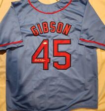 BOB GIBSON signed Custom Jersey auto autograph certified size XL 