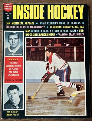 Revista interior de hockey 1968-69 Jean Bellevel Stan Mikita John Ferguson Foto 1 de 2