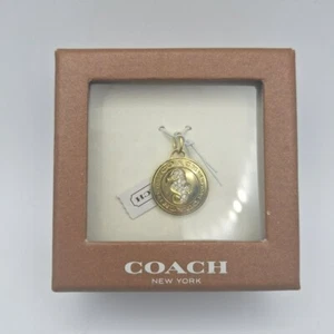 Coach Seahorse Charm Crystal Gold Tone Bag Purse Accent Dangle Nautical Yacht - Picture 1 of 7