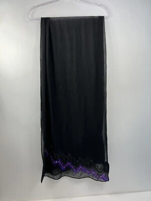 Bufanda transparente negra talla única Cejon ~ con lentejuelas brillante nueva con etiquetas 68x18 pulgadas Foto 1 de 4