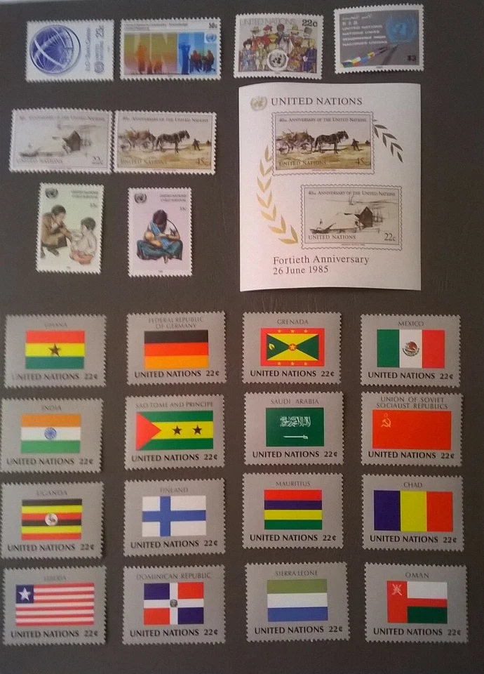 UN NY 1985 Naciones Unidas Scott 443-467 Completo MNH Año Set Lote 85 * Envío Gratis Foto 1 de 1