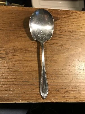Oneida Community 1913 Sheraton Pattern Silverplate Berry Serving Spoon “D” Mono - Image 1 of 4