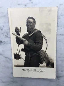 OLD POSTCARD GREETING CHIMNEY SWEEPER OLD POSTCARD - Picture 1 of 2