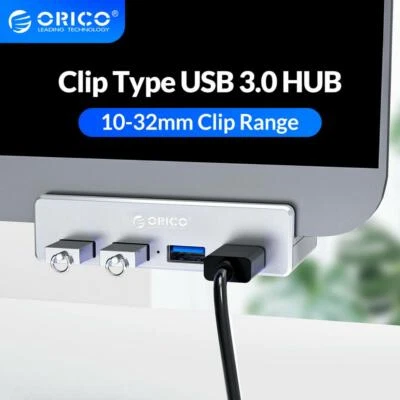 ORICO USB 3.0 Hub Klemme Adapter, Aluminium 4 Anschlüsse USB Splitter für iMac/Laptop/PC - Bild 1 von 4