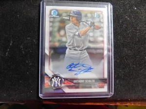 2019 bowman chrome baseball card # cda as signed by anthony seigler certified - Picture 1 of 2