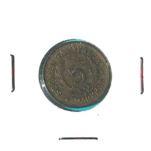 FINLAND 5 Markkaa Brass coin VF (very fine) 1946 KM #31a - Picture 1 of 2