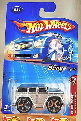 Mercedes-Benz G500 2005 Hot Wheels #34 primeras ediciones-Blings gris con variante de 5 Sp Foto 1 de 4
