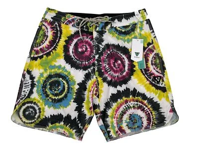$70 VISSLA Hombres Boardshorts SHRED HEAD 17.5" - Negro Multi - Talla: 34W-NUEVO CON ETIQUETAS Foto 1 de 4