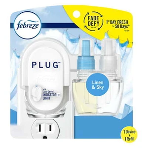 Febreze Plug Odor-Eliminating Air Freshener, Linen & Sky, Starter Kit - Picture 1 of 9