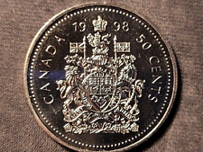 UNC Canada 1998w 50 cent half dollar 100% nickel 308,000 MINTED BEAUTIFUL COIN