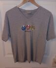 Vintage Walt Disney World Peace Love & Mickey Mouse Gray Women's T Shirt X large