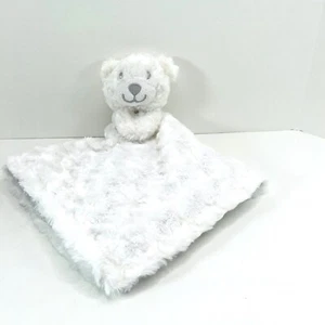 Little Beginnings White Bear Security Blanket Lovey Silver Rosette Swirl Gray - Picture 1 of 4