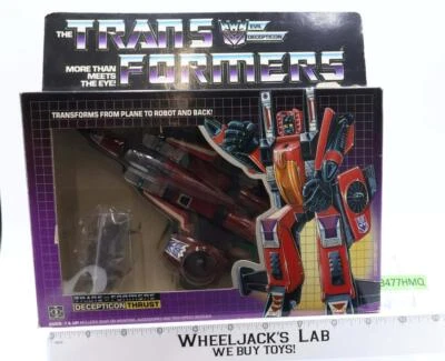 Thrust 100% Complete W/ NICE BOX & FIGURE 1985 Vintage G1 Transformers Hasbro - Image 1 of 4