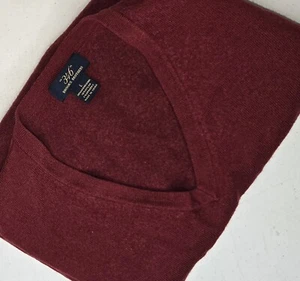 BROOKS BROTHERS 346 HERREN PULLOVER Gr. L Burgund LS Pulli feste Merinowolle - Bild 1 von 10