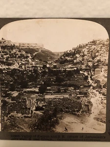 Underwood Stereoview Card, Valley Of Kedron SE Corner Of Jerusalem Wall - Picture 1 of 6