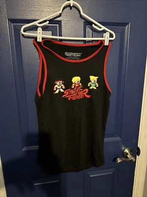 RARE Street Fighter Ken Ryu Capcom Classic Video Muscle Tank Black small - Image 1 of 4