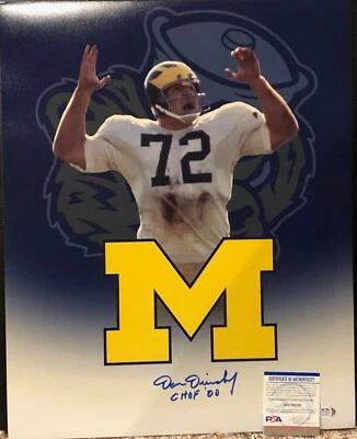 DAN DIERDORF Signed Autographed Auto 16x20 Photo Picture Michigan Wolverines PSA - Image 1 of 3