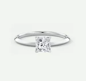 5/8 Ct Princess Cut F/VS Lab Created Grown Diamond Solitaire Ring 950 Platinum - Picture 1 of 1
