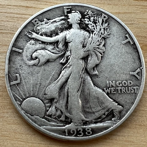 1938-P Walking Liberty Half Dollar, Fine Grade Cover