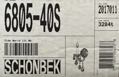 Aplique de pared Schonbek 6805-40S 8” mundo antiguo luz única - plata pulida Foto 1 de 3