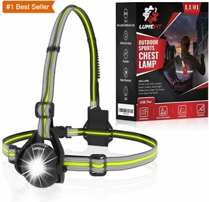 Running Light for Runners Chest LED Lamp Reflective Band Jogging USB Run Torch - Picture 1 of 6
