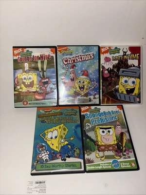 SpongeBob SquarePants 5 DVD Set Sponge For Hire, Lost In Time, Prehistoric — 第 1/4 张图片