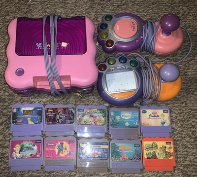 VTech VSmile Kids Tv Learning System Console With 2 Controller’s  + 10 Game’s - Image 1 of 3