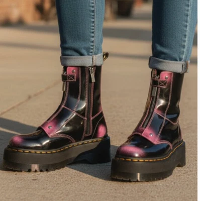 JETTA HI MAX PLATAFORMAS DE CUERO ENVEJECIDO FONDANT ROSA PRECIO DE VENTA SUGERIDO POR EL FABRICANTE $300 vibrante y único Foto 1 de 4