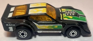 Vintage 1983 Matchbox IMSA Mustang Mach 1 Black Flames Diecast Car Made in China - Picture 1 of 7