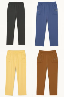 Женские флисовые брюки с подкладкой эластичные на талии тренировочные штаны широкие повседневные брюки - Изображение 1 из 4