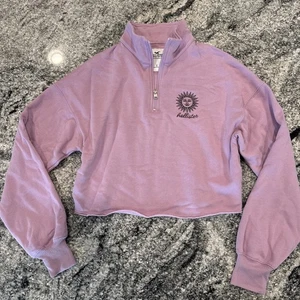 Hollister Small Cropped 1/4-Zip Pullover Sweatshirt Purple #G51 - Picture 1 of 10