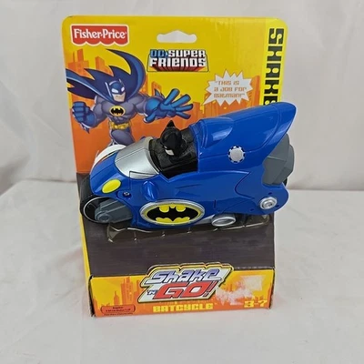 Batman Mattel Fisher Price Shake-N-Go DC Super Friends Bat Cycle 2008 Foto 1 de 4