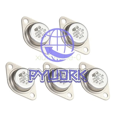 5PCS TRANSISTOR ST TO-3 2N3055 NPN AF Amp Audio Power Transistor 15A/60V - Image 1 of 4