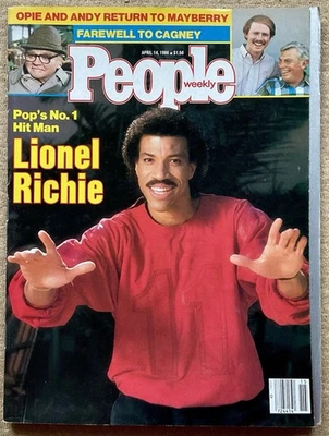PEOPLE Magazine VTG Issue - April 14, 1986 w/ Lionel Richie • James Cagney Foto 1 de 4