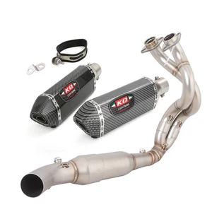 For Kawasaki Z650 Ninja 650 2023-2025 Full Exhaust Black Muffler Tip Header Pipe - Picture 1 of 14