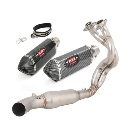 For Kawasaki Z650 Ninja 650 2023-2025 Full Exhaust Black Muffler Tip Header Pipe - Image 1 of 4